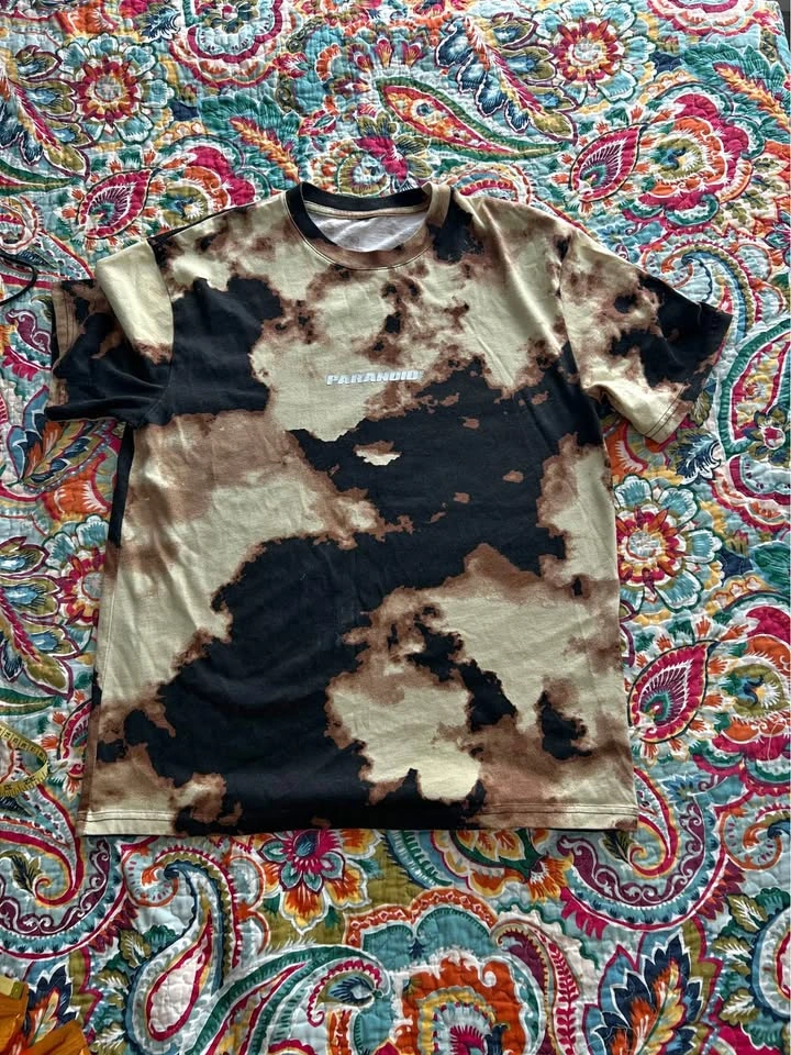 Paranoid Society Bleach Tie-Dye Graphic Streetwear Tee