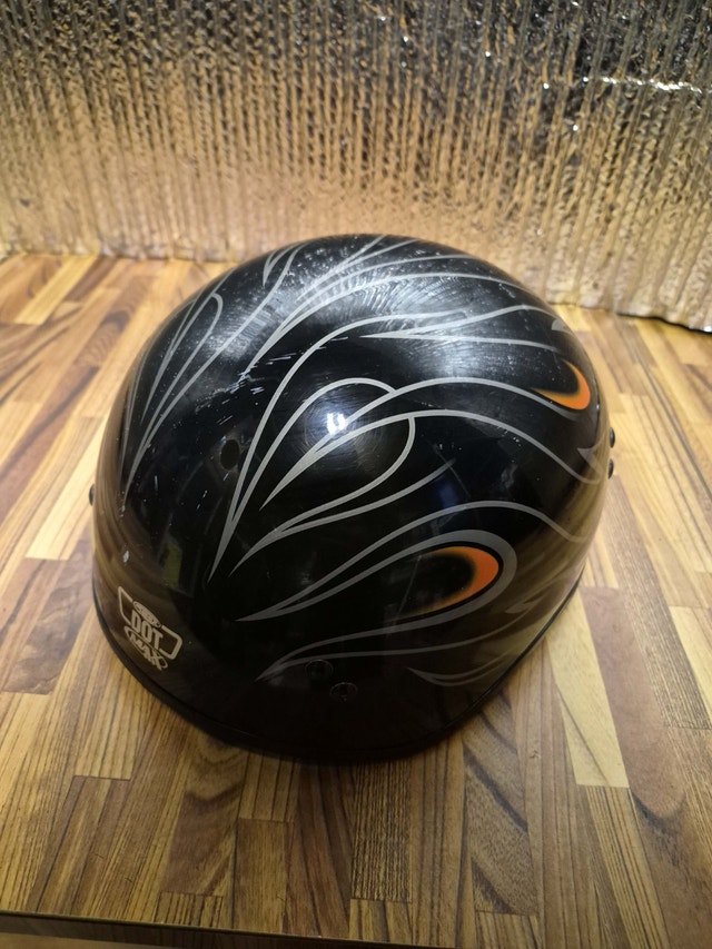 LARGE DOT motorcycle helmet 59-60CM black flames - photo 3