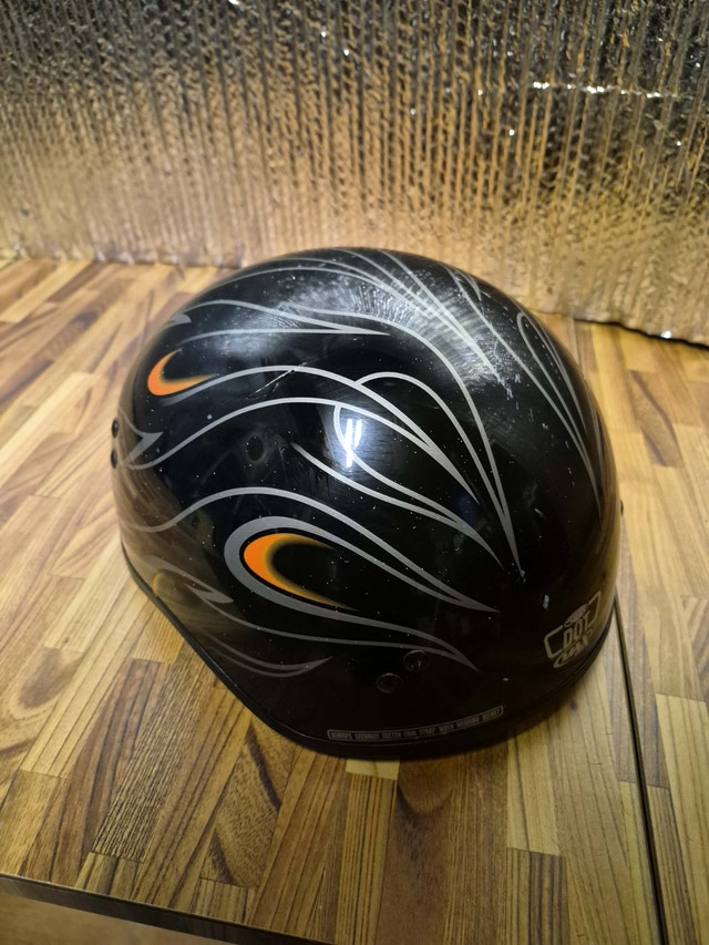 LARGE DOT motorcycle helmet 59-60CM black flames - photo 4