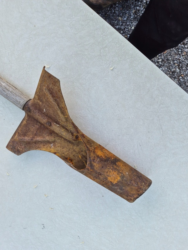 Hand tile spade drain spade tool metal 3ft long 2.5'' diameter - photo 4