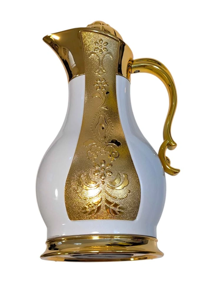 Elegant White & Gold Arabic Dallah Thermal Carafe - photo 2