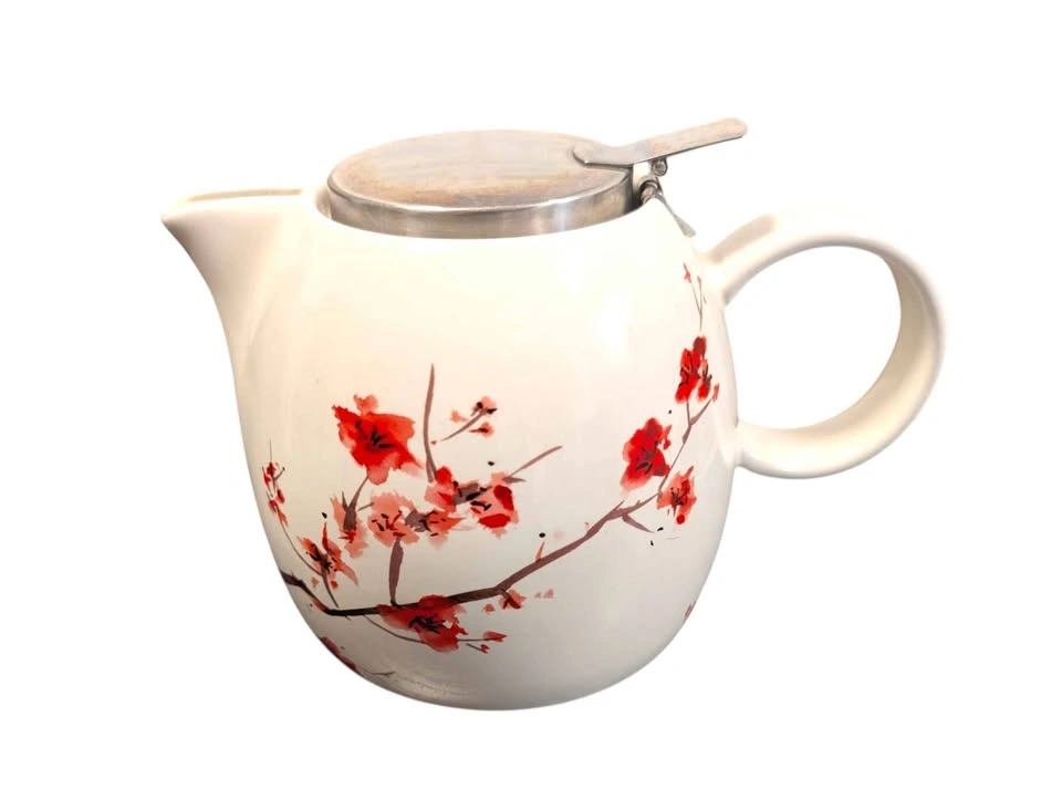 Tea Forté Ceramic Teapot with Infuser – Cherry Blossom Design - photo 2