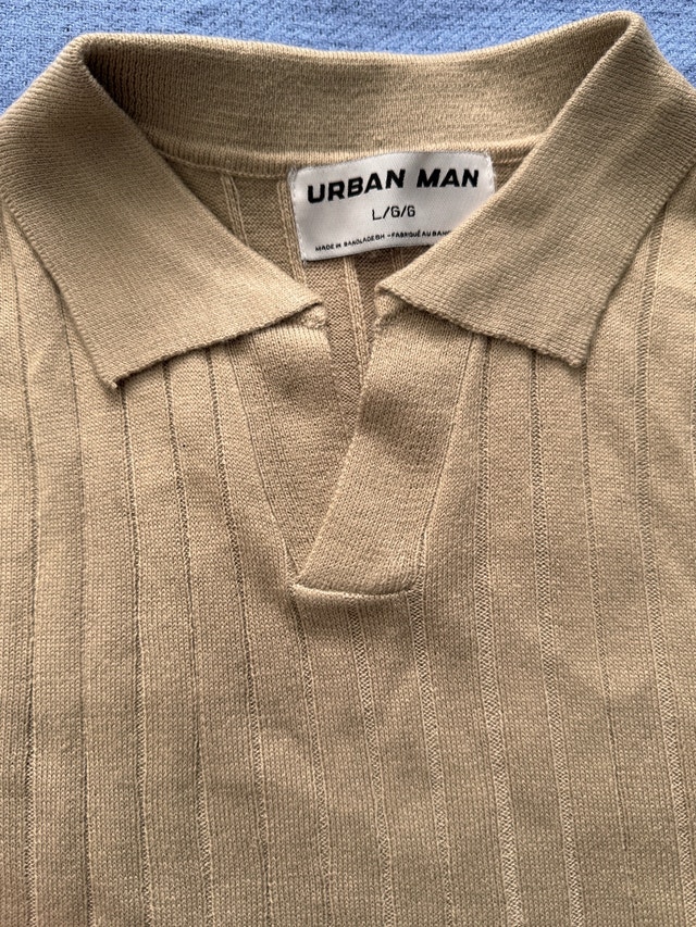 Urban Man Ribbed Knit Polo