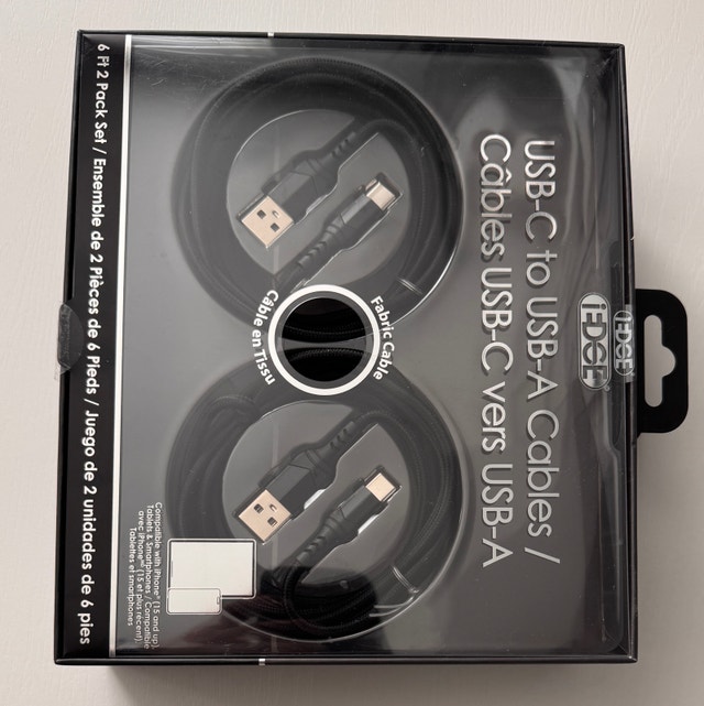 iEdge USB-C to USB-A Cables - new in box