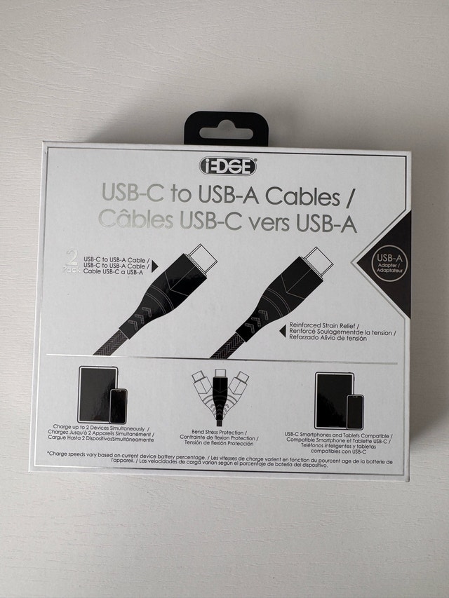 iEdge USB-C to USB-A Cables - new in box - photo 2