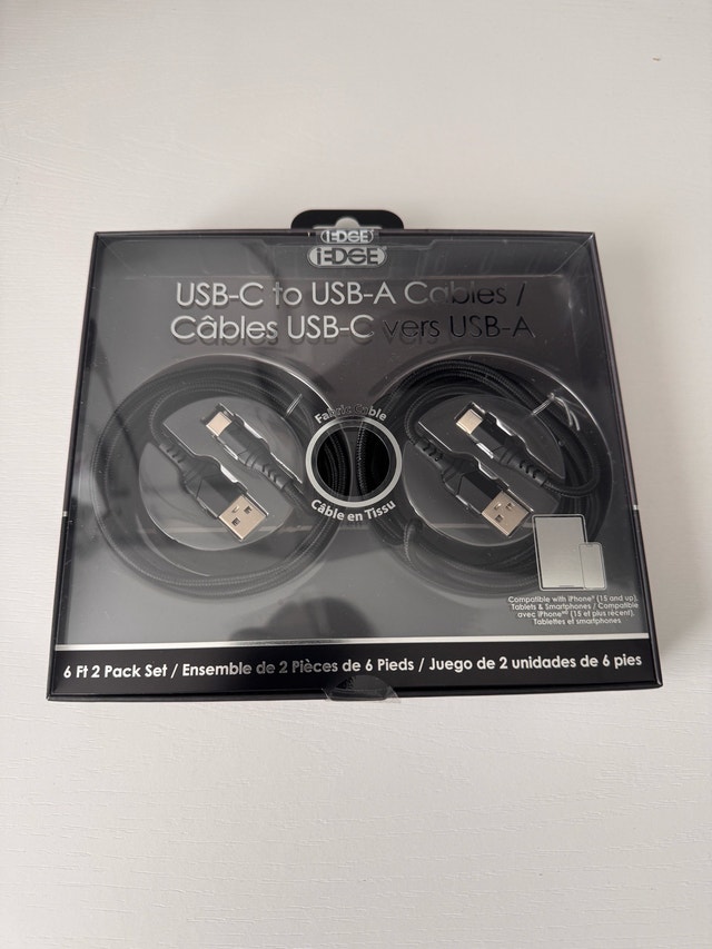iEdge USB-C to USB-A Cables - new in box - photo 3