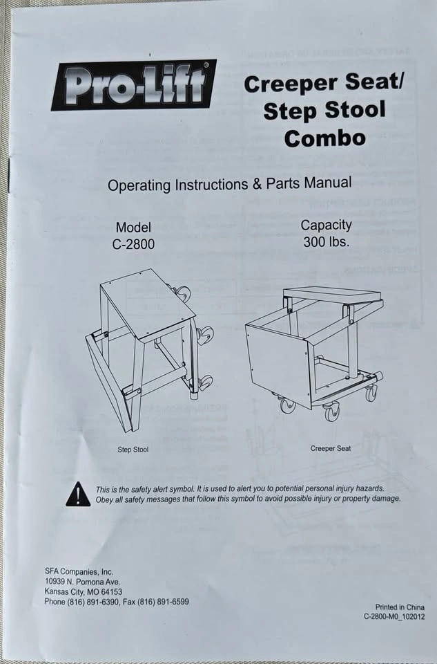 Pro-Lift 2-in-1: Creeper Seat / Step Stool- Model C-2800 - photo 4