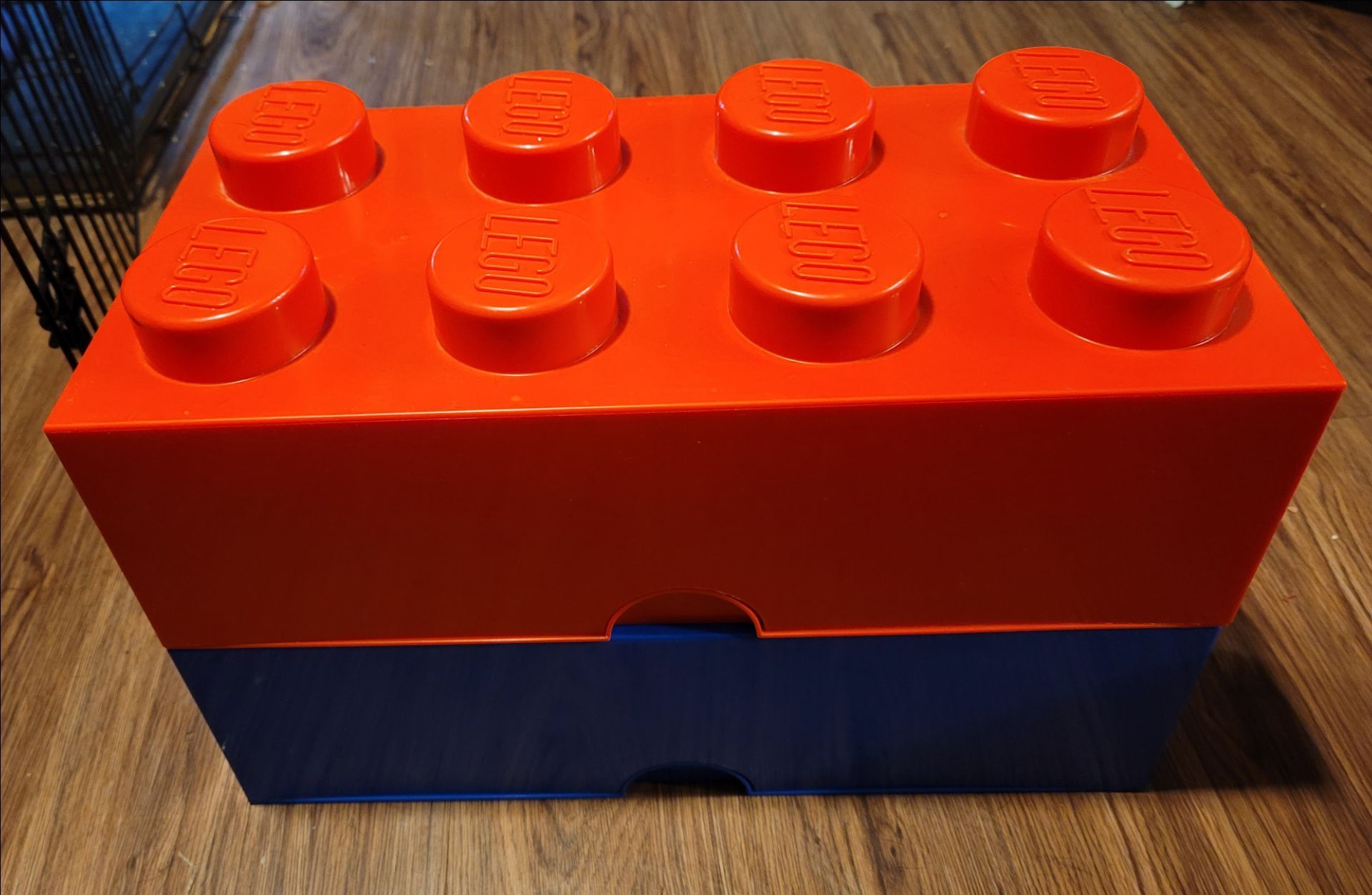 LEGO 8-Stud XL Blue & Red Brick Shaped Stackable Storage Contain - photo 3
