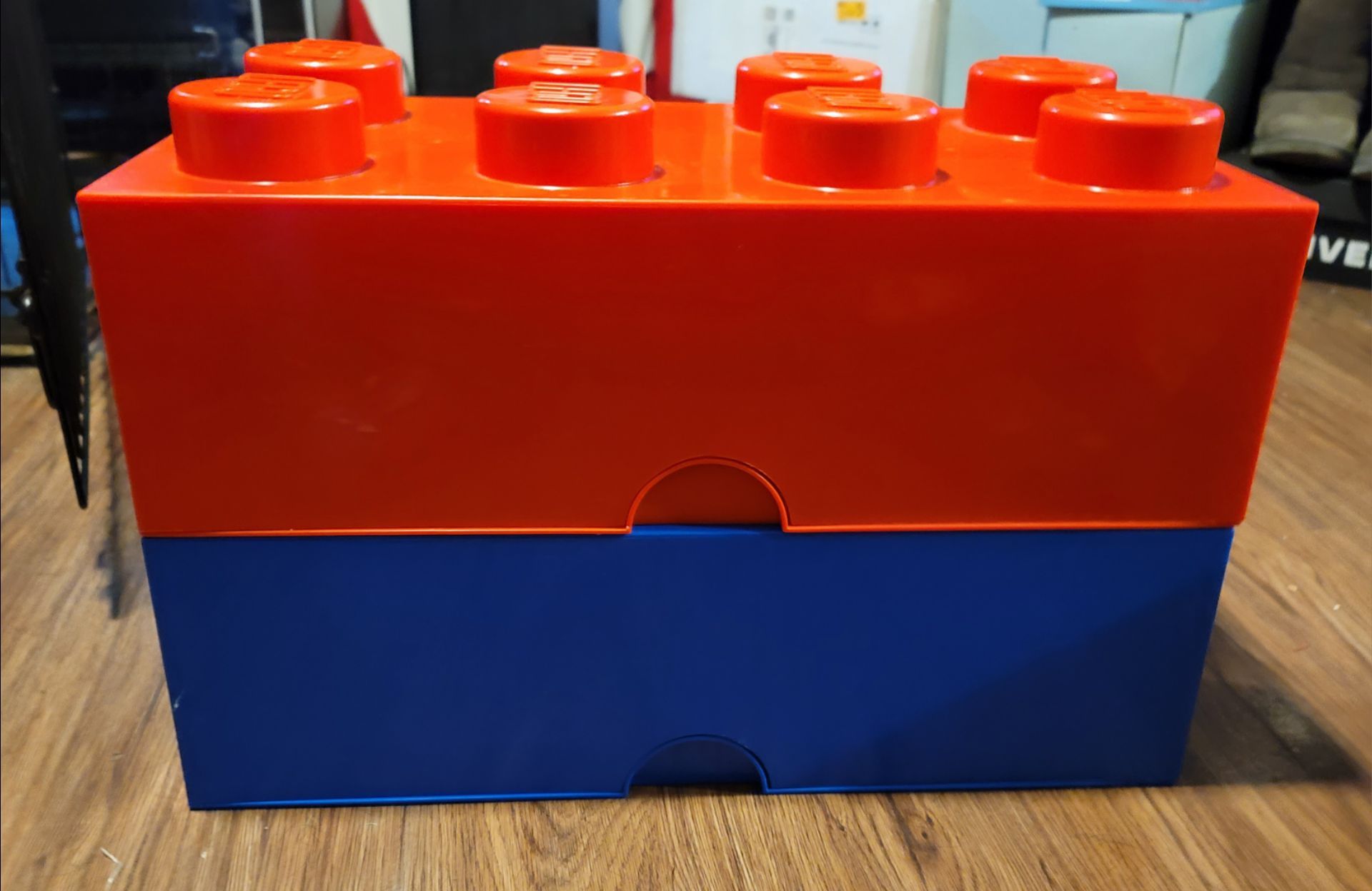 LEGO 8-Stud XL Blue & Red Brick Shaped Stackable Storage Contain - photo 4