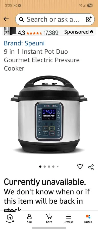 9 in 1 Instant Pot Duo Gourmet Electric Pressure Cooker - photo 2