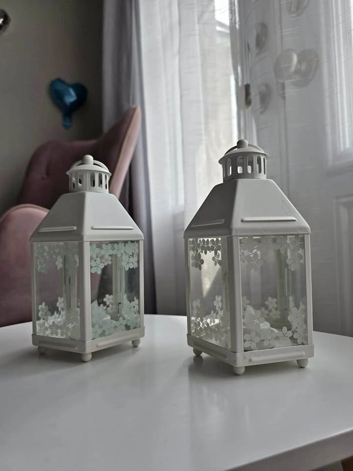 Decorative White Lanterns – Set of 2