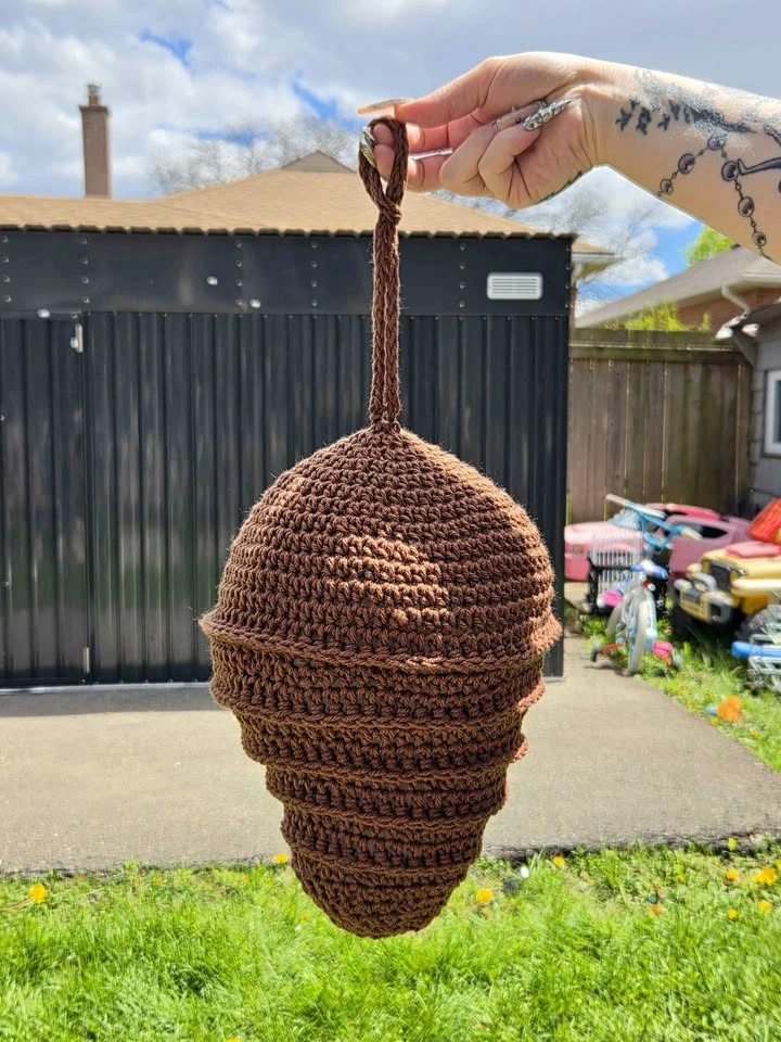 Crocheted wasps nest