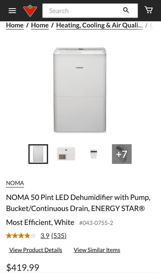 NOMA 50 Pint LED Dehumidifier - photo 5