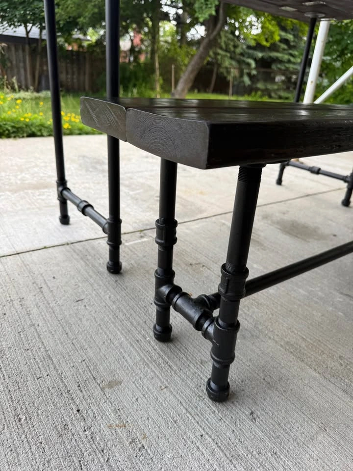 Rustic Solid Wood Picnic Table with Matching Bench - photo 4