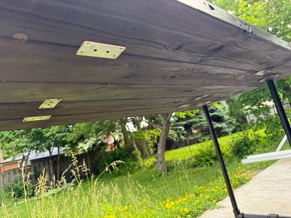 Rustic Solid Wood Picnic Table with Matching Bench - photo 5
