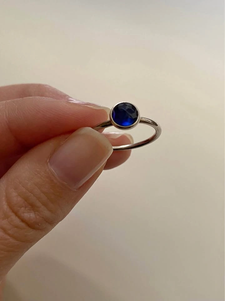 Pandora size 6 Silver Blue Stone Ring no box