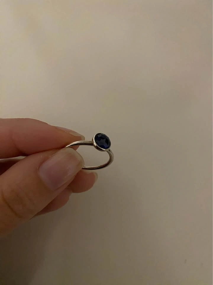 Pandora size 6 Silver Blue Stone Ring no box - photo 3