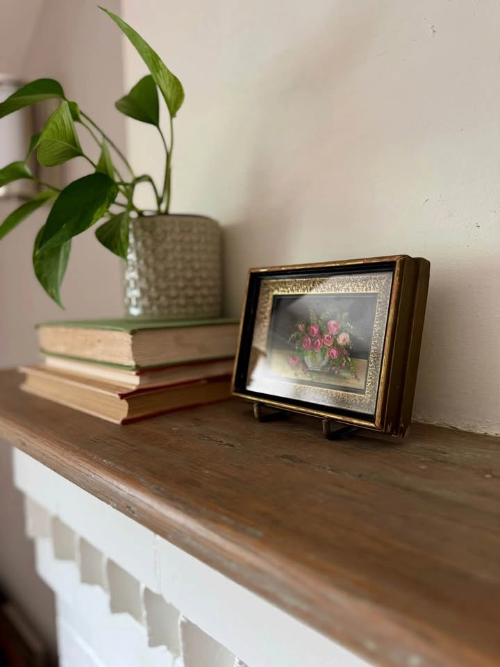 Vintage Original Floral Oil Painting – Miniature Framed Artwork - photo 5