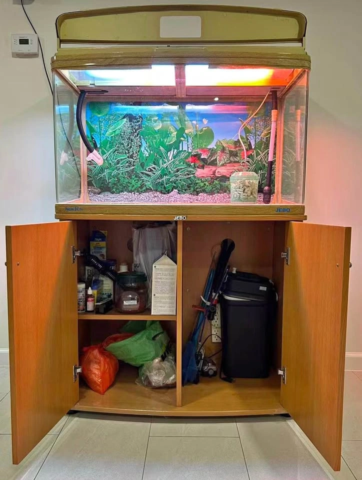 50 gallon fish tank with bottom drawer - solid wood
