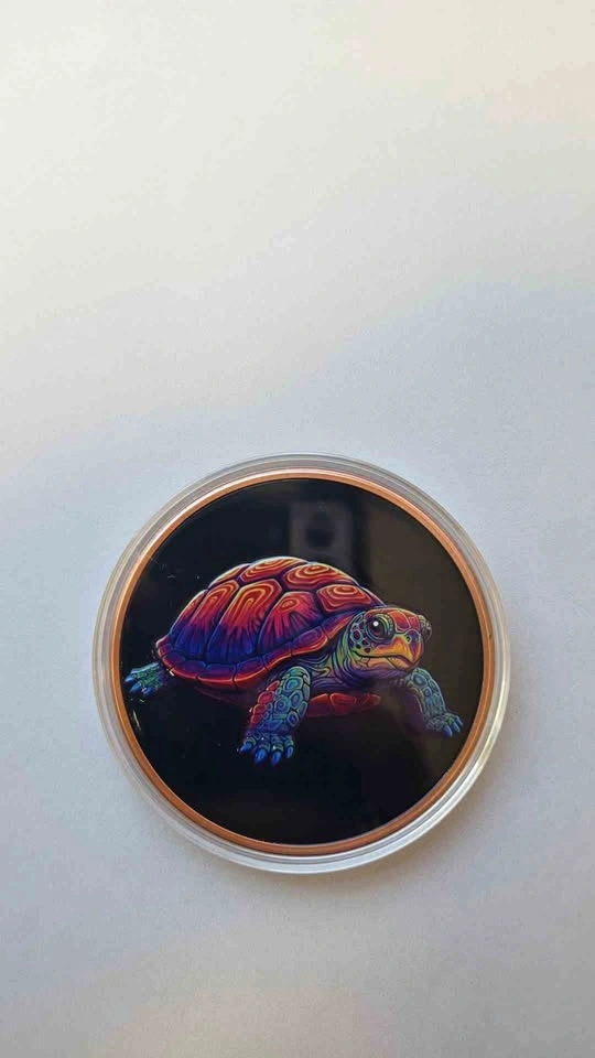 5 oz AVDP .999 Fine Collectible Copper Turtle in Capsule