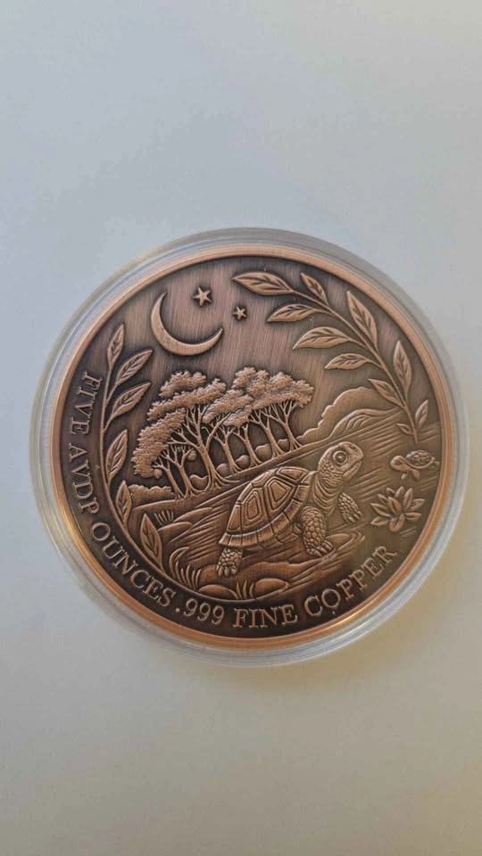 5 oz AVDP .999 Fine Collectible Copper Turtle in Capsule - photo 2