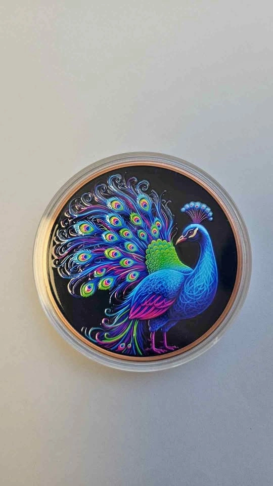 5oz Avdp Collectible 999 Copper Mystic Night Peacock in Capsule