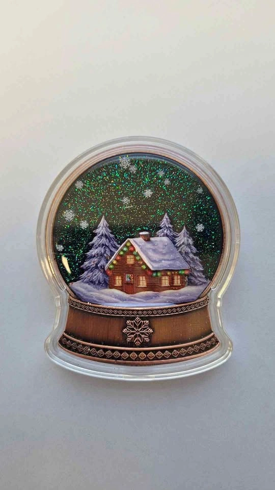 2025 Christmas Snow Globe 5 oz Colorized 999 Copper Round