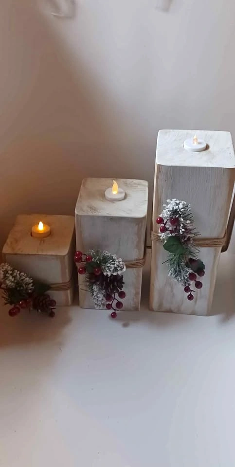 Wooden candle holder