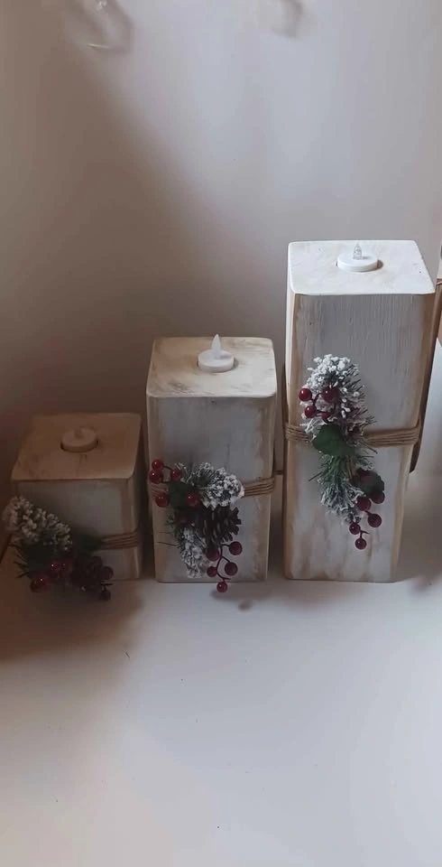 Wooden candle holder - photo 2
