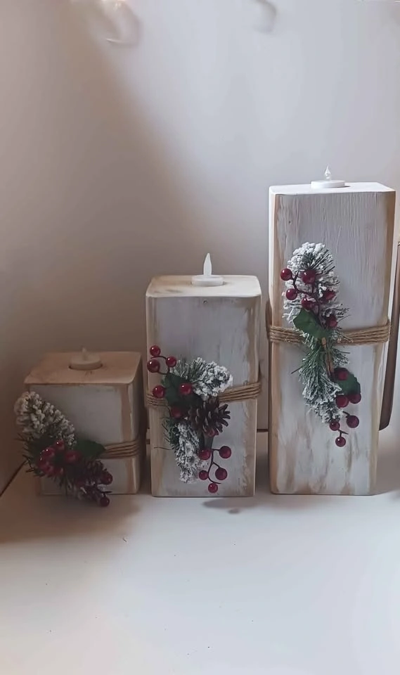 Wooden candle holder - photo 3