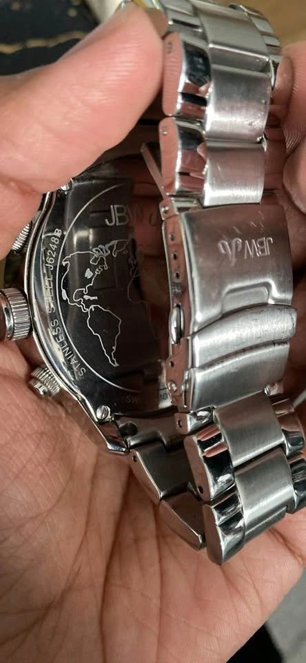 Men’s JBW J6248B G4 Three Time Zone Diamond Watch - Silver - photo 2
