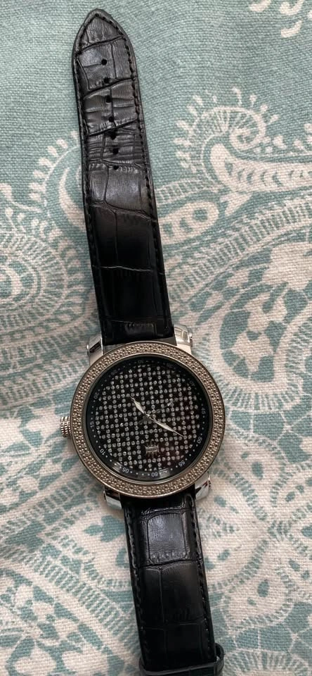 CrownMaster Real Diamond watch with leather strap - photo 5