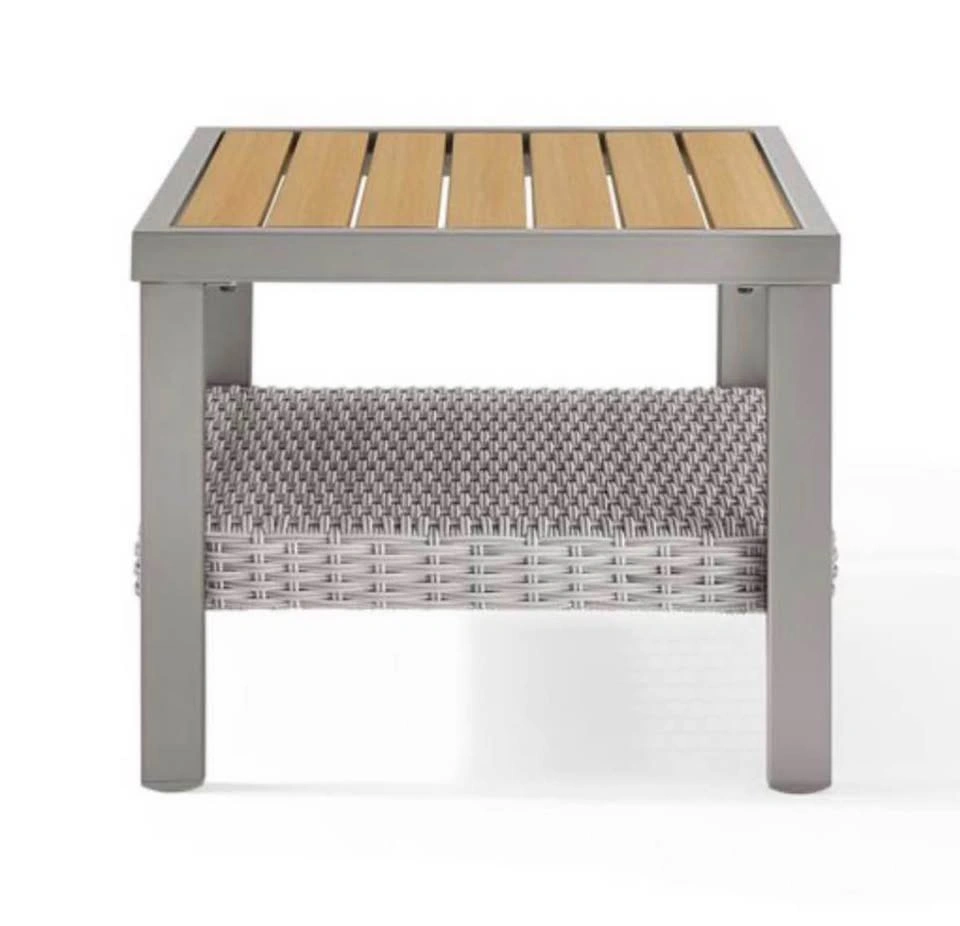 SONGMICS HOME Sencillo Gray PE Rattan and Faux Wood Table - photo 2