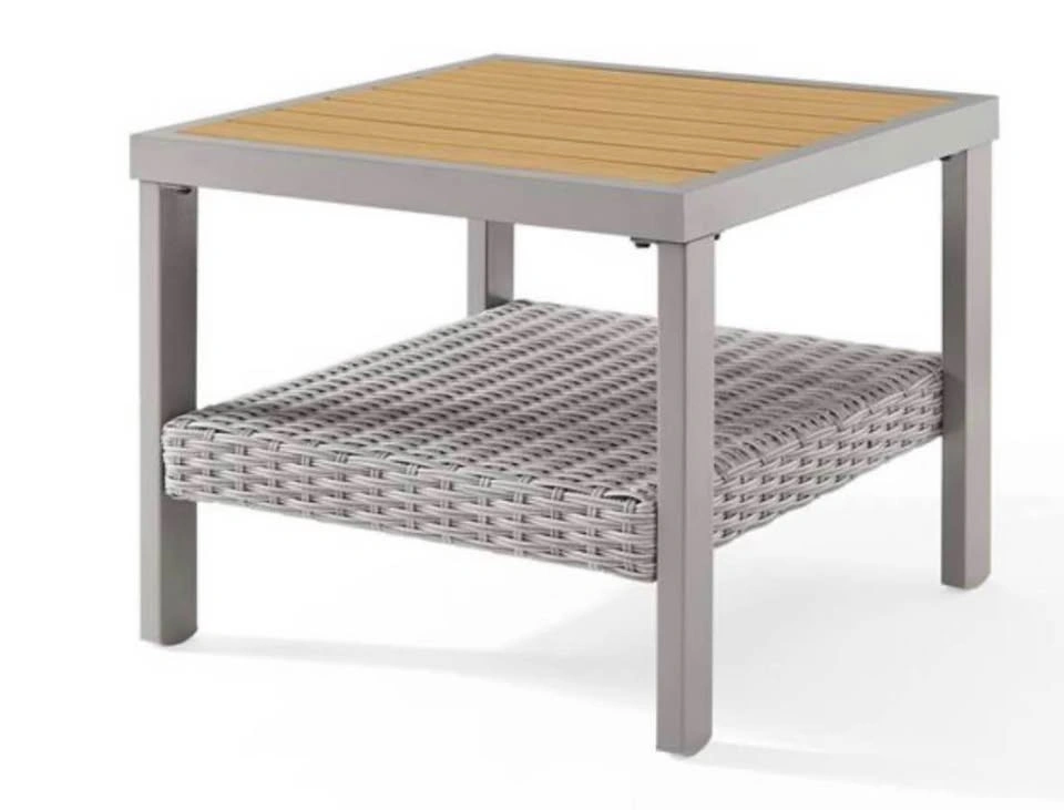 SONGMICS HOME Sencillo Gray PE Rattan and Faux Wood Table - photo 3