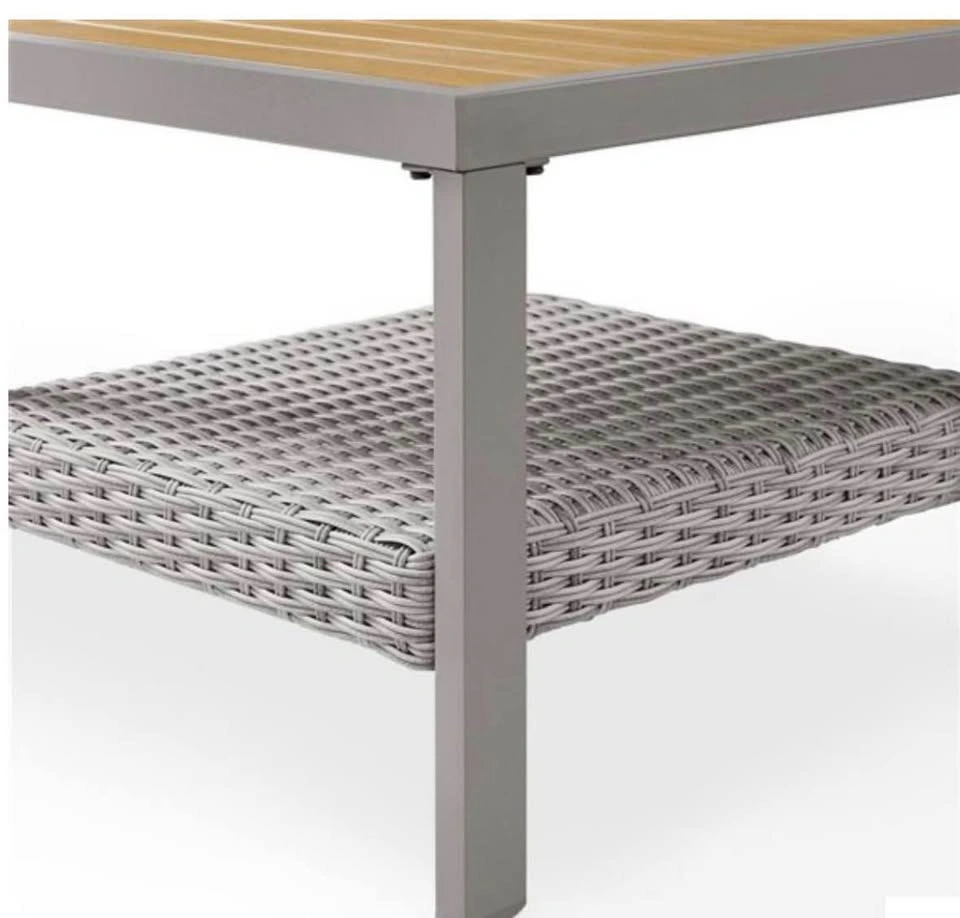SONGMICS HOME Sencillo Gray PE Rattan and Faux Wood Table - photo 4