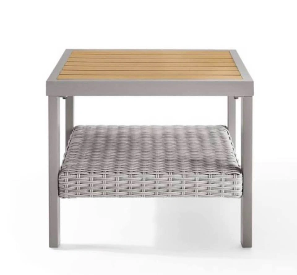 SONGMICS HOME Sencillo Gray PE Rattan and Faux Wood Table - photo 5