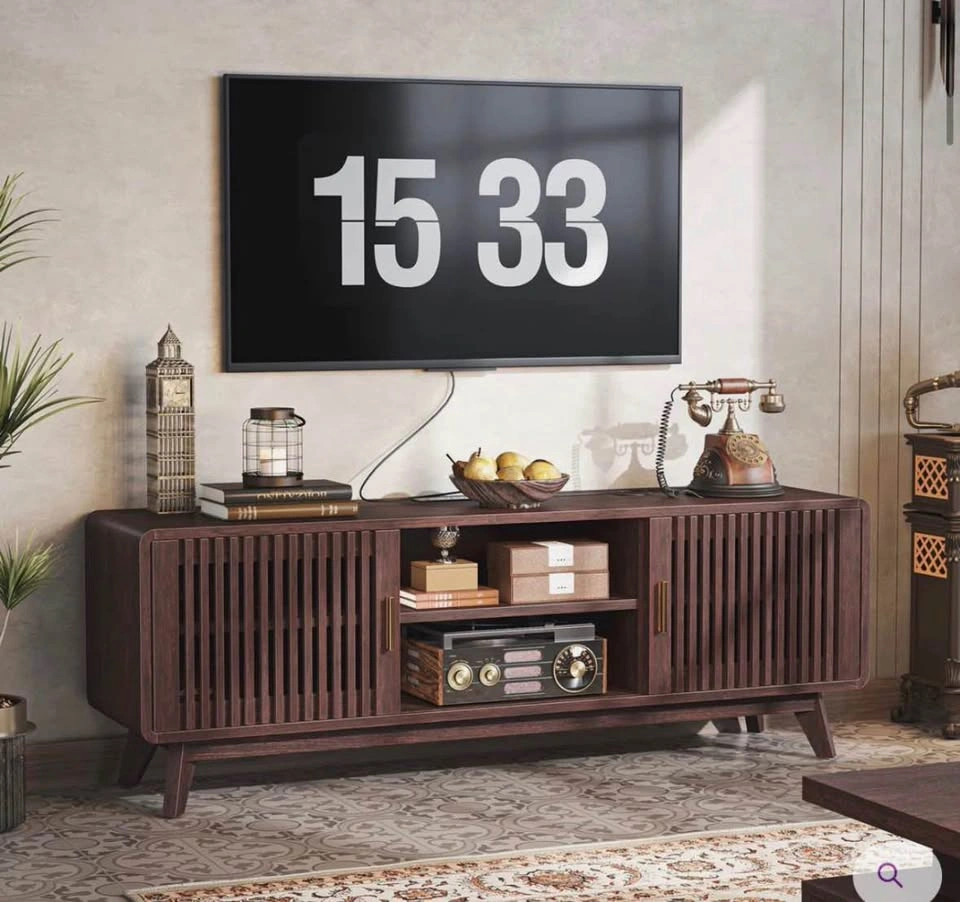 Maggie 63'' TV Console with Sliding Doors & Charging Station - photo 2