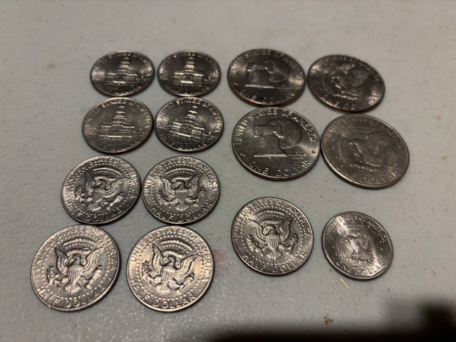1970s USA Dollar and Half dollar coins+