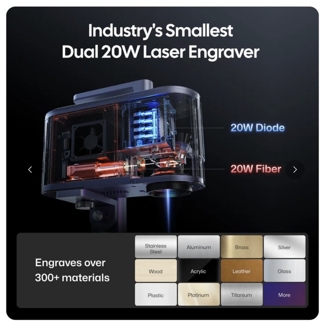 LaserPecker LP5 Dual 20W Laser Engraver – Safety Bundle - NEW - photo 5