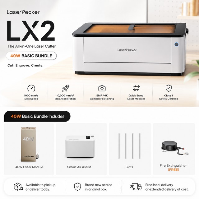 LaserPecker LX2 40W All-in-one Laser Cutter - Basic Bundle