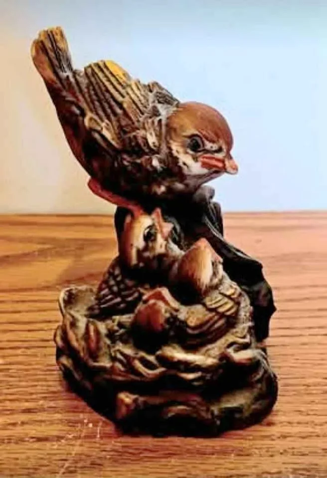 Antique Signed A. Lucchesi Faro Sparrow Nest Sculpture thumbnail