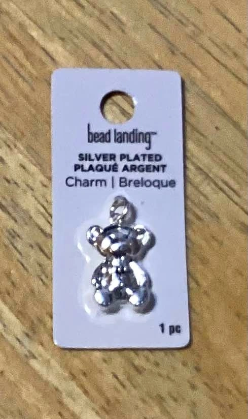 Silver plated bear charm