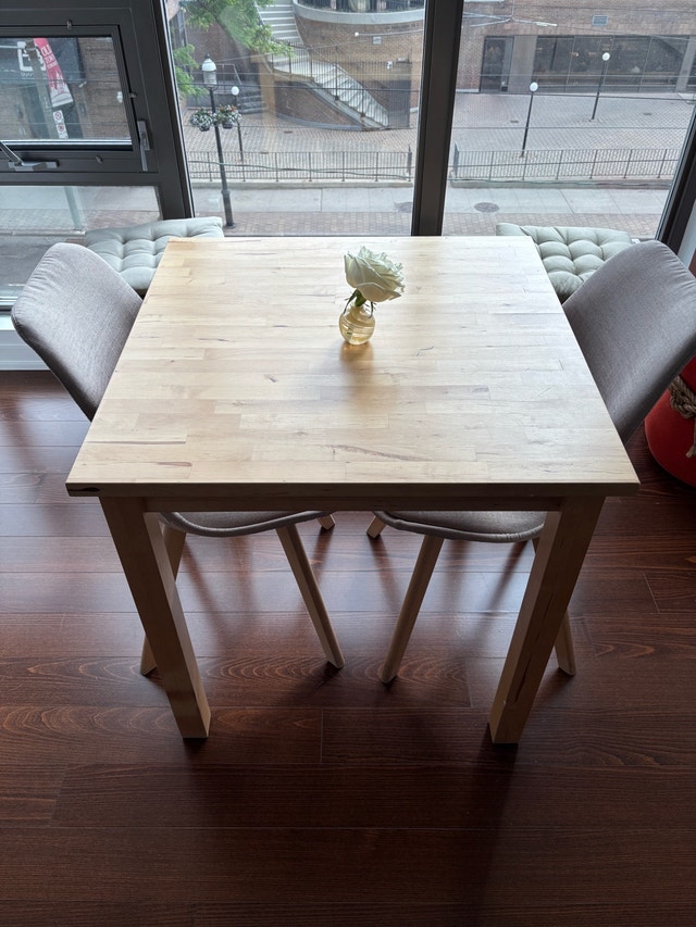 Solid Wood Dining Table with 2 Chairs