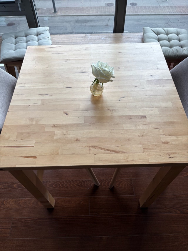 Solid Wood Dining Table with 2 Chairs - photo 2
