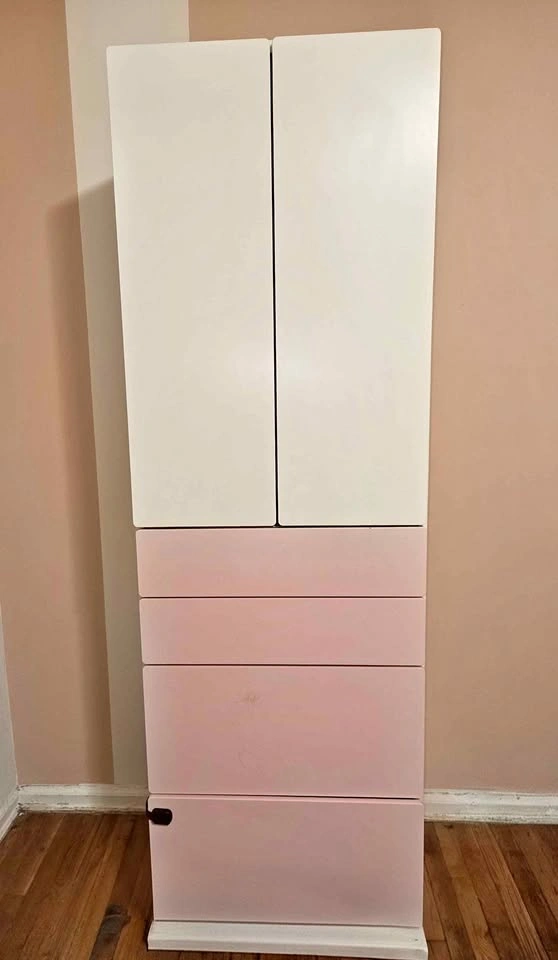 White Wardrobe with 4 Drawers, 23 5/8x25 5/8x77 1/8"