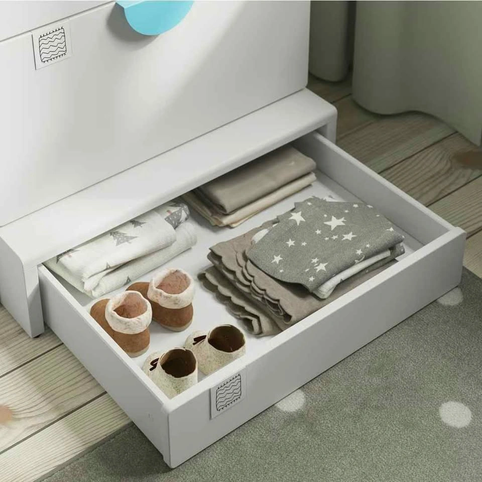 White Wardrobe with 4 Drawers, 23 5/8x25 5/8x77 1/8" - photo 4