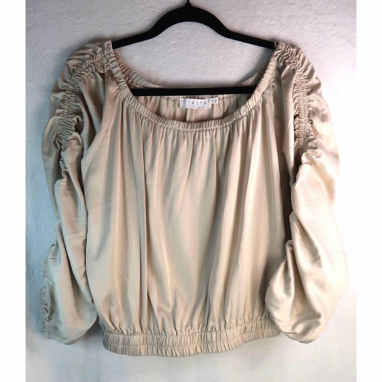 ASTR The Label Off-Shoulder Long Sleeve Top - Beige - photo 3