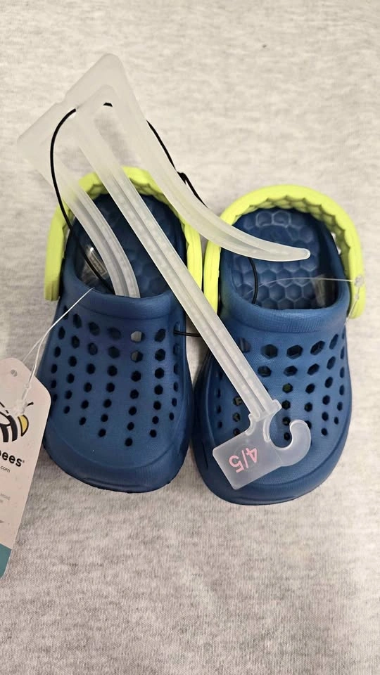 Joybees toddler blue neon yellow clogs water shoes size 4/5