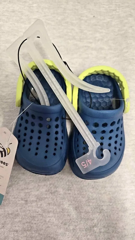 Joybees toddler blue neon yellow clogs water shoes size 4/5