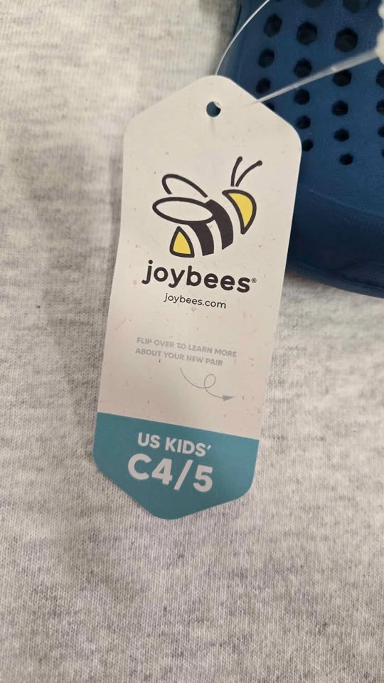 Joybees toddler blue neon yellow clogs water shoes size 4/5 - photo 5